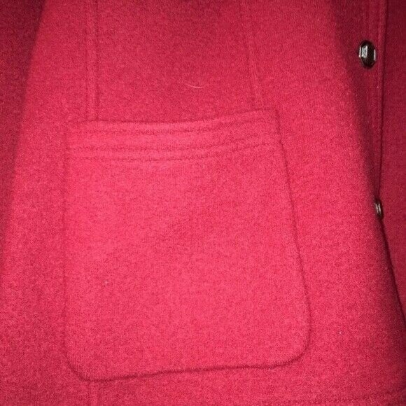 NORM THOMPSON Red 100% Wool Button Sweater Jacket Sz L - Picture 8 of 11